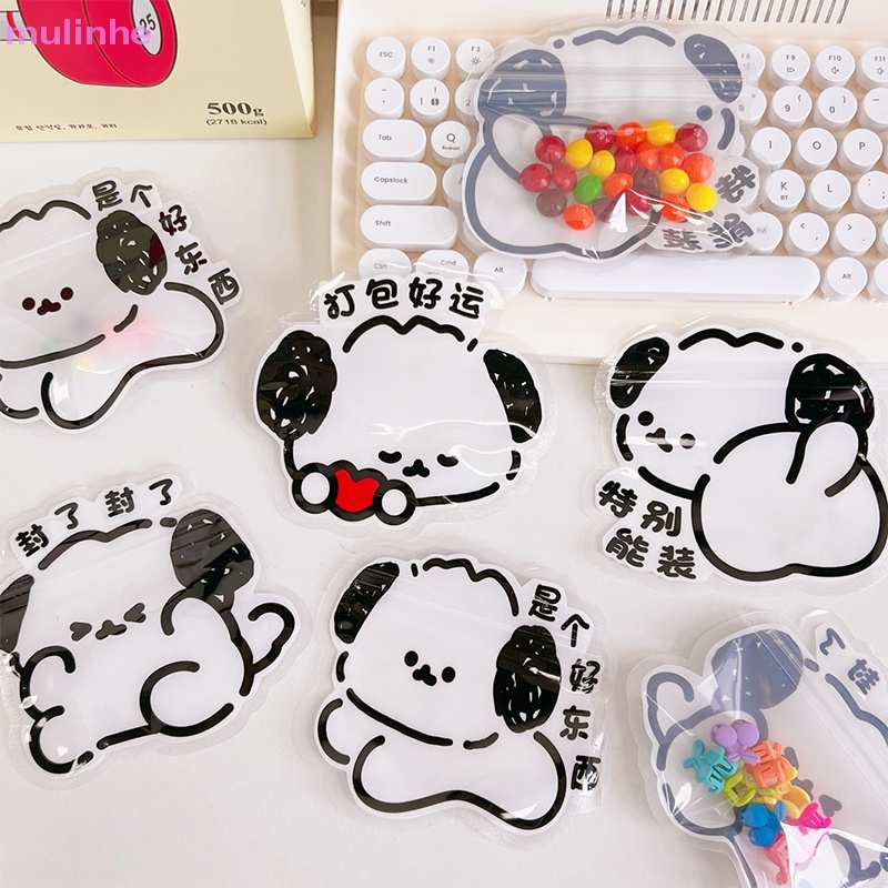 Bộ 5 Túi Zip Nhỏ Bằng Nhựa Poly Trong Suốt In Họa Tiết Hoạt Hình Dễ Thương Dùng Đựng Bánh Kẹo / Trang Sức