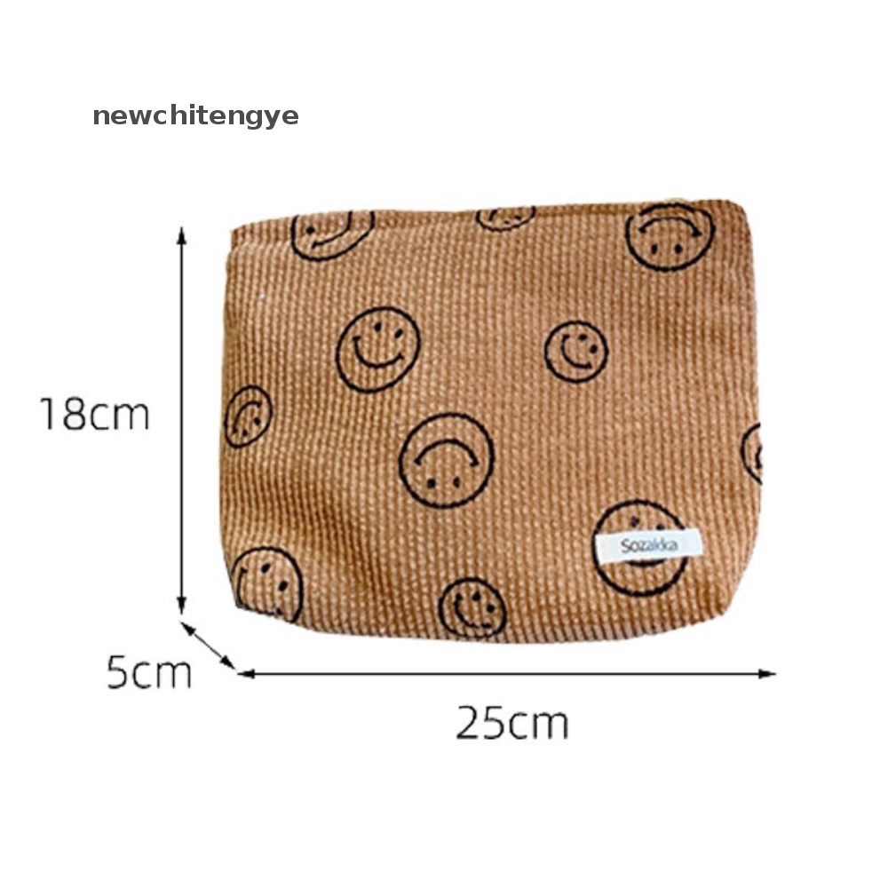 Túi Đựng Mỹ Phẩm Nyy Bằng Vải Nhung Kẻ Kích Thước Lớn Di Động Tiện Dụng Cho Nữ