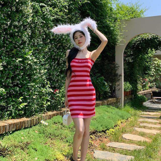 COZOK Đầm Dệt Kim Sát Nách Ôm Eo Thời Trang Quyến Rũ Dễ Phối Đồ