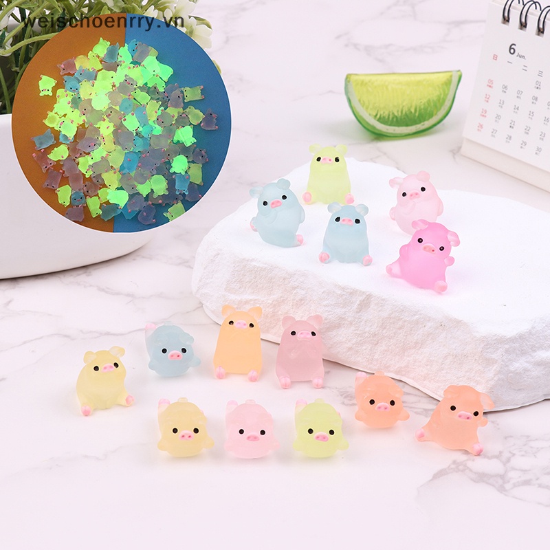 Set 5 / 10 Đồ Chơi Quả Bóng Hình Chú Heo Dạ Quang Vui Nhộn Chống Căng Thẳng Trang Trí DIY