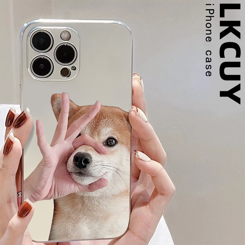 Ốp Điện Thoại TPU Silicon Chống Sốc Mạ Điện Hình Chú Cún Cho IPhone 14 13 12 Pro Max 11 XS XR X 8 7 6S Plus