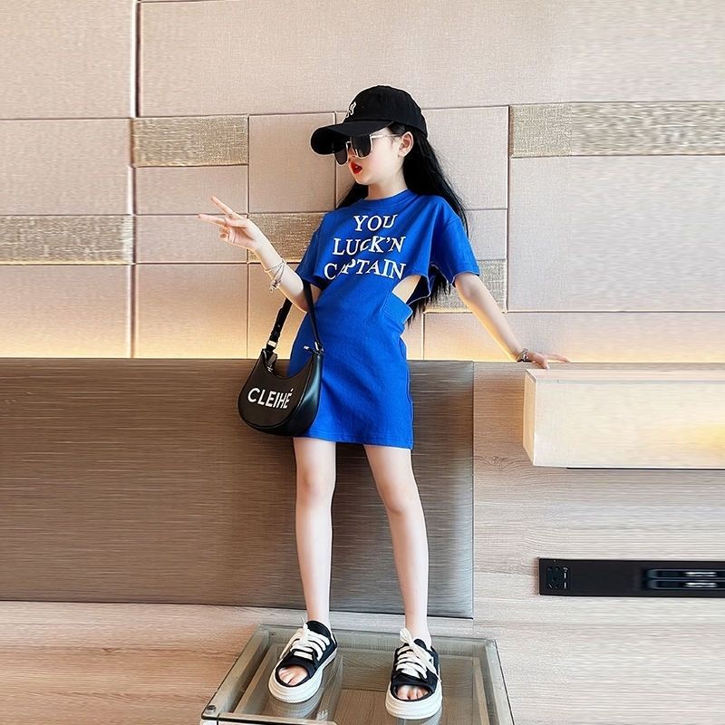 Đầm Thun Tay Ngắn Thời Trang Mùa Hè Mới 2023 Dành Cho Bé Gái