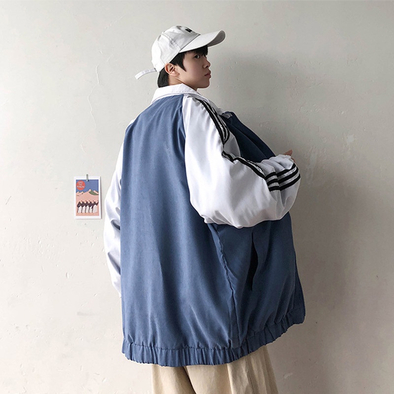 Áo Khoác Dáng Rộng Phong Cách Harajuku Hàn Quốc Thời Trang Cho Nam