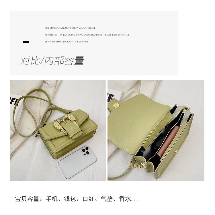 Túi Xách Đeo Chéo Hình Vuông Nhỏ Phong Cách Baroque Cổ Điển Có Phụ Kiện Kim Loại Mới