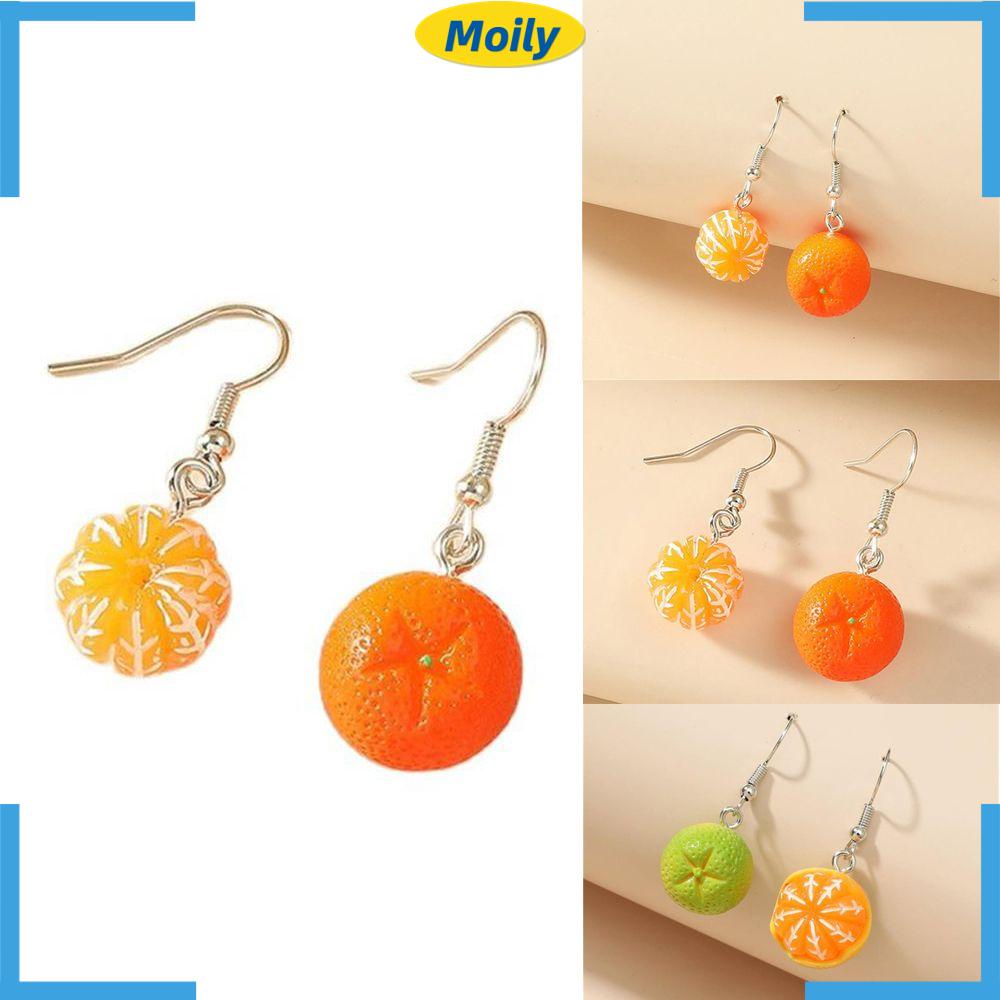 Bông Tai Dạng Xỏ Hình Quả Cam Vui Nhộn Bằng Acrylic Cho Nữ