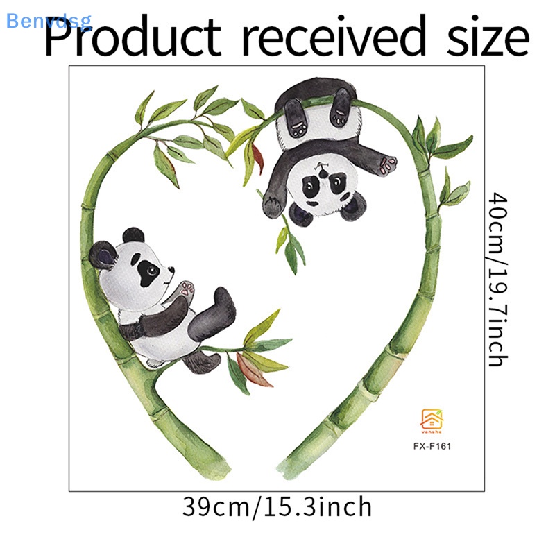 Miếng Dán Tường Bằng PVC Hình Gấu Trúc Hoạt Hình Dễ Thương