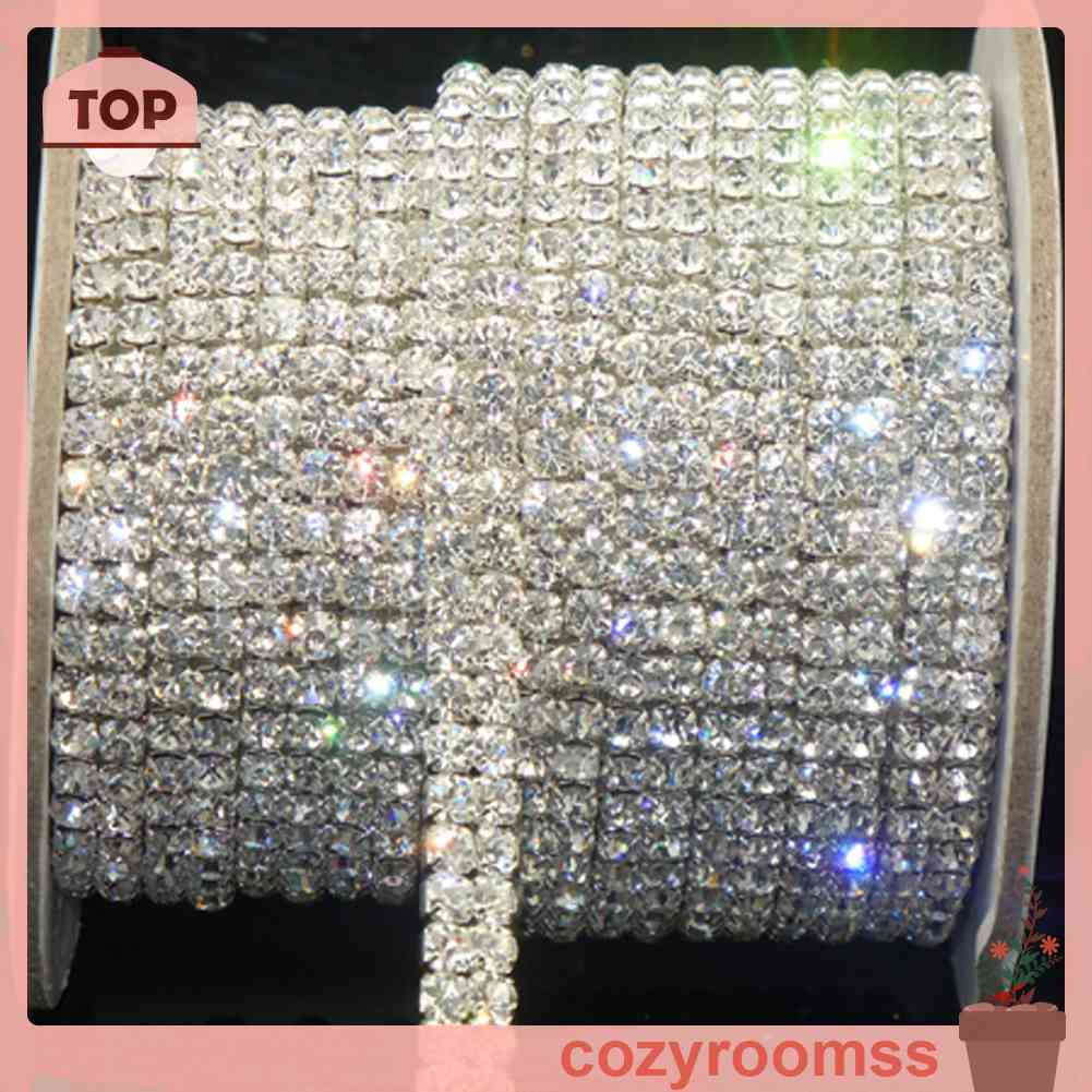 Dây Xích 2 Vòng Màu Bạc x 1 yard SS16 Trong Suốt Đính Đá Thời Trang Cho Nữ SS16