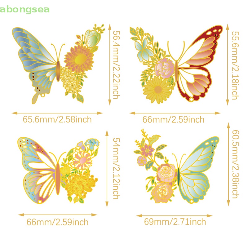 Abongsea Kẹp Đánh Dấu Trang Sách Bằng Kim Loại Họa Tiết Hoa Bướm Rỗng Tinh Tế Tua Rua Phong Cách Trung Hoa Cho Học Sinh