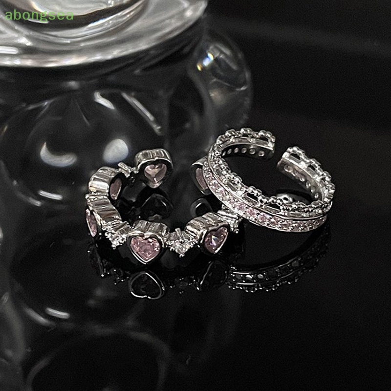 Nhẫn Hở Hình Trái Tim Đính Đá Mắt Mèo Phong Cách Gothic Thời Trang Cho Nữ