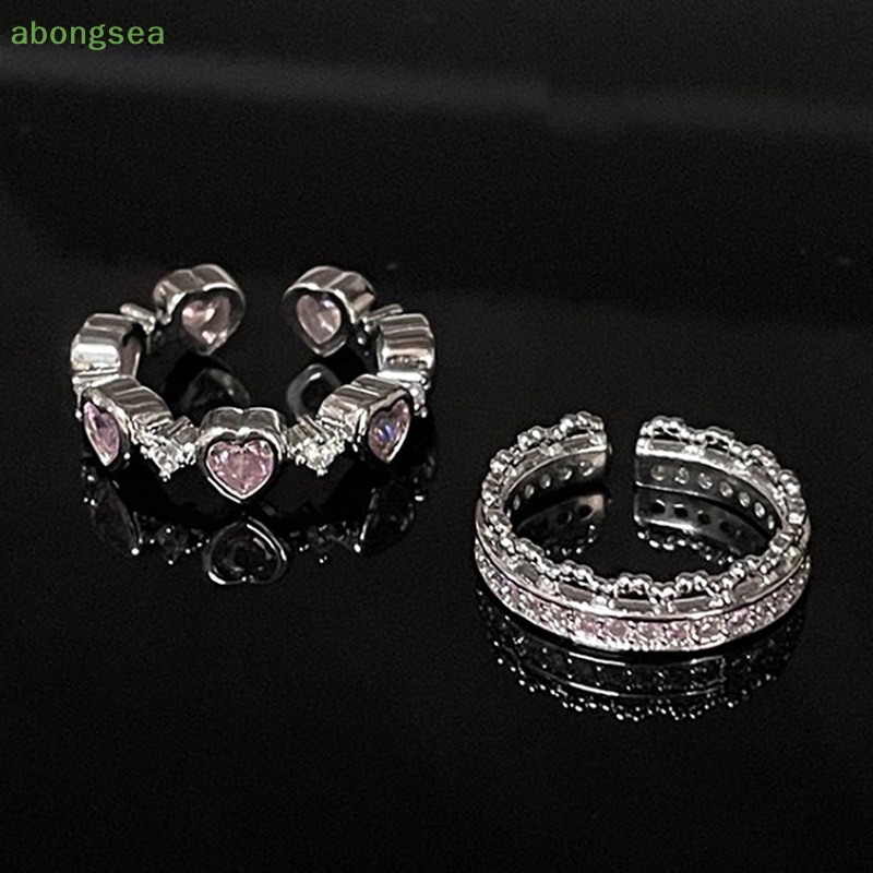 Nhẫn Hở Hình Trái Tim Đính Đá Mắt Mèo Phong Cách Gothic Thời Trang Cho Nữ