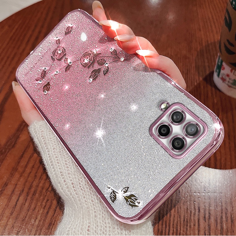 Ốp Điện Thoại Silicon Mềm Họa Tiết Hoa Hồng Cho Samsung Galaxy A12 A22 4G A42 5G M53 5G M32 4G M33 5G M12 F12 F62 M62