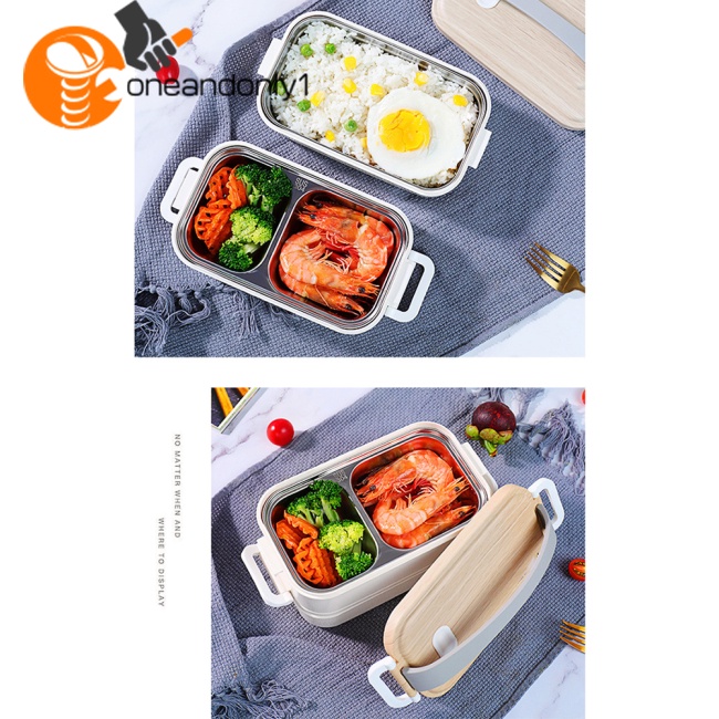 Hộp cơm 2 Tầng Sức Chứa Lớn Có Tay Cầm Tiện Dụng Cho Học Sinh / Đi Học / Du Lịch