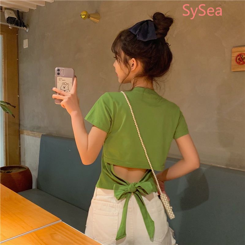 Áo Kiểu Hở Lưng Thời Trang Mùa Hè Hàn Quốc Cho Nữ