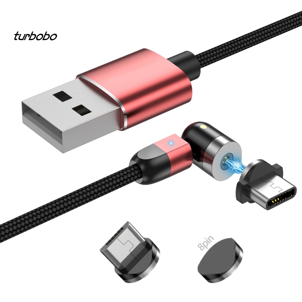 1 Bộ Dây Cáp Sạc USB Type-C 8-pin / Đầu Nam Châm Xoay Được Thiết Kế 3 Trong 1 Dùng Trong Văn Phòng