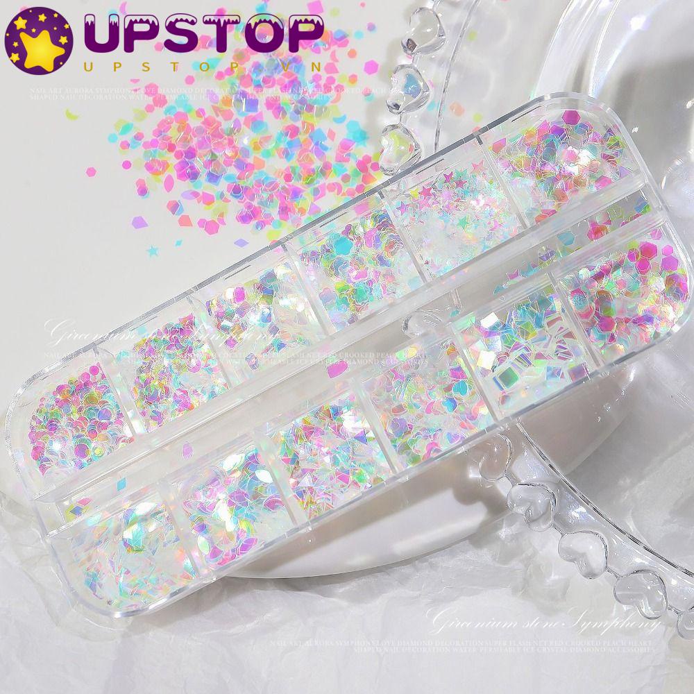 Hộp 12 Ngăn Sequin Lấp Lánh Dùng Để Trang Trí Móng Nghệ Thuật