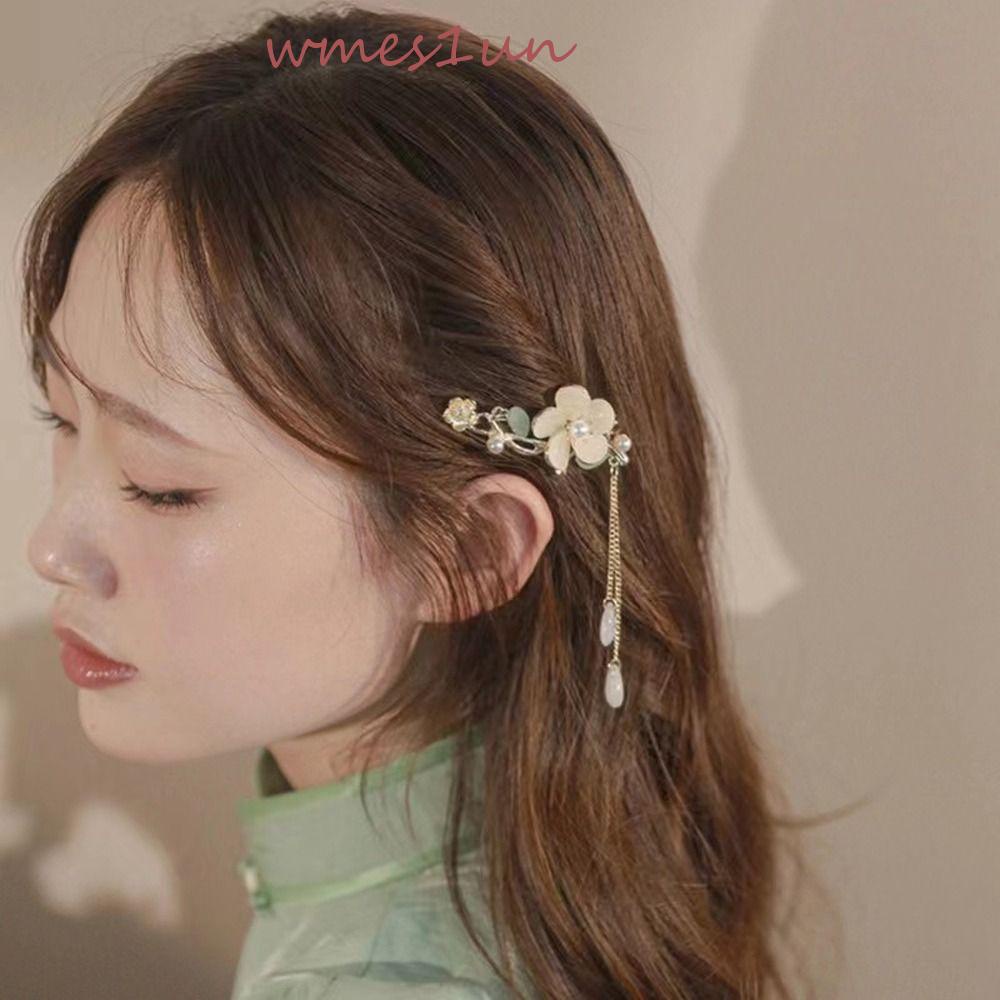 Kẹp Tóc Đính Hoa 15H Phối Tua Rua Phong Cách Vintage Ngọt Ngào Cho Cô Dâu
