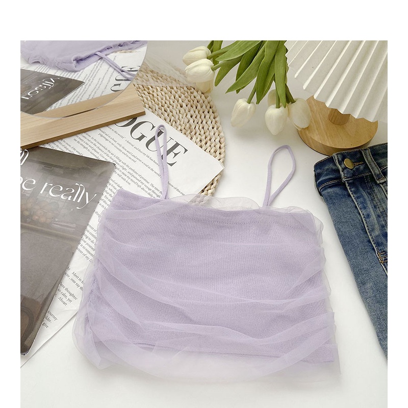 Áo Tank Top Dệt Kim Phối Lưới 6 Màu Thời Trang Mùa Hè Cho Phái Nữ