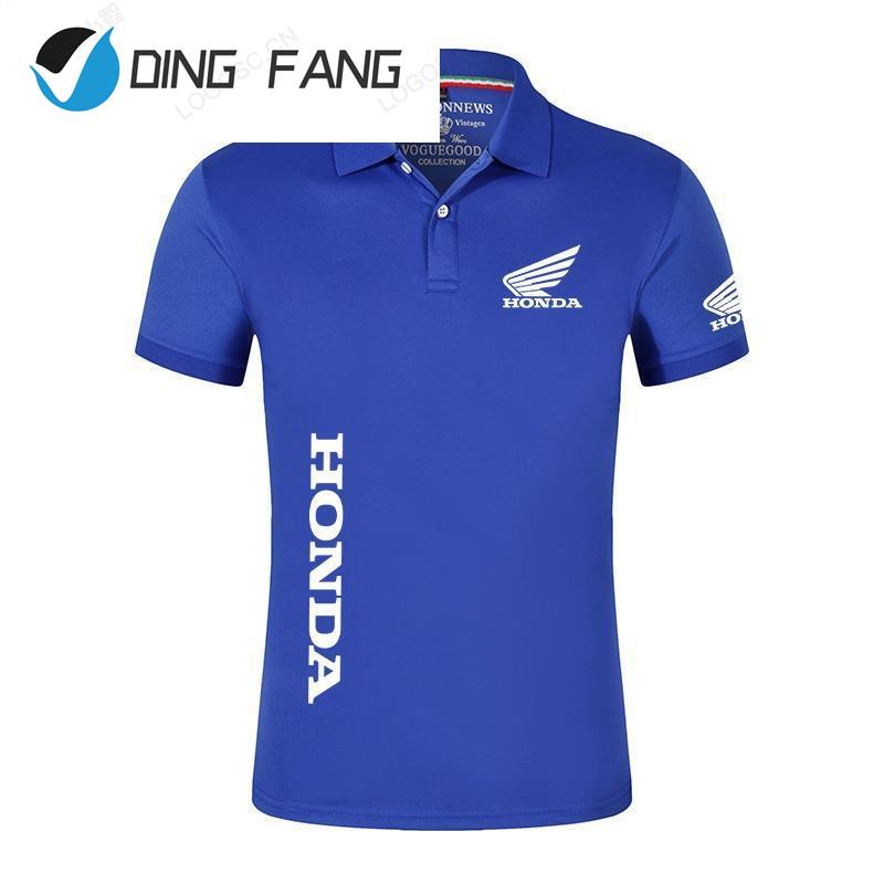Áo Thun Polo Cotton Tay Ngắn Màu Trơn In Logo Honda Nhanh Khô Thoáng Khí Thời Trang Mùa Hè 2023 Cho Nam