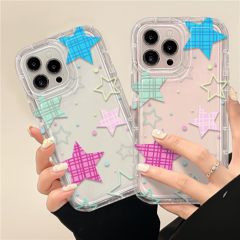 Ốp Điện Thoại TPU Silicon Mềm Trong Suốt Chống Sốc Hình Ngôi Sao Cho IPhone 11 13 14 12 Pro 7 8 6 6s Plus XS Max X XR