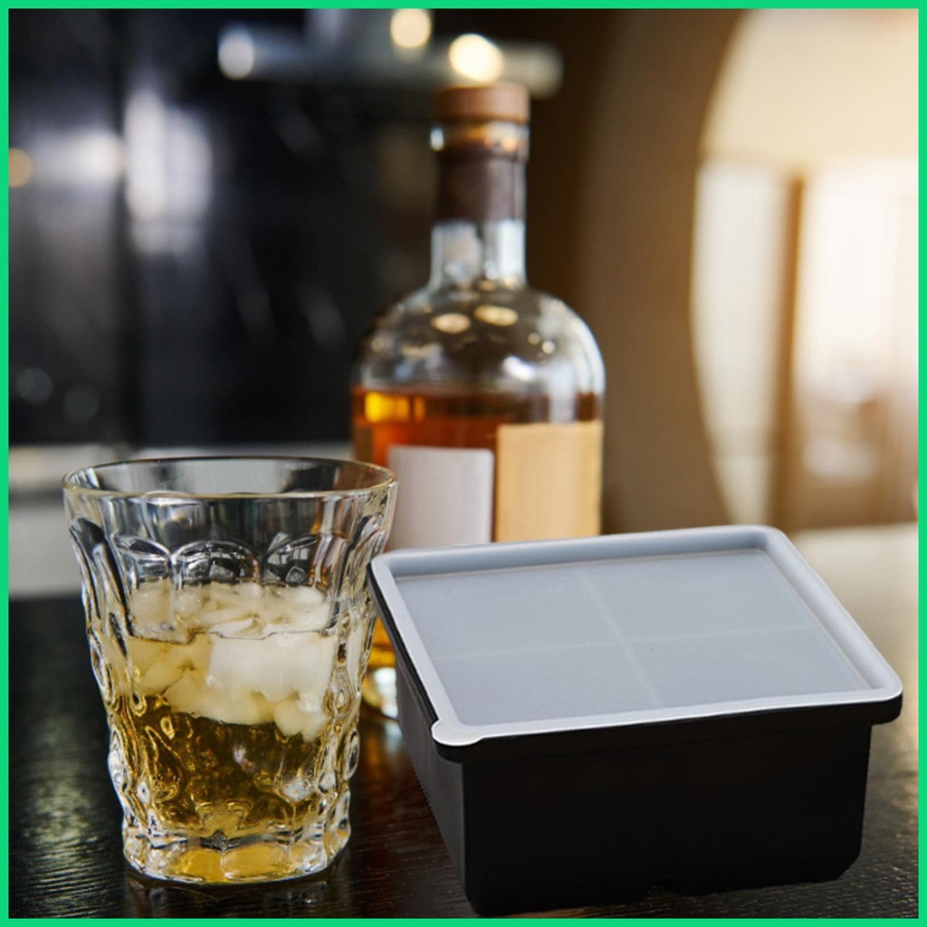 Khay Silicone Làm Đá Viên Có Nắp Đậy Thoải Mái