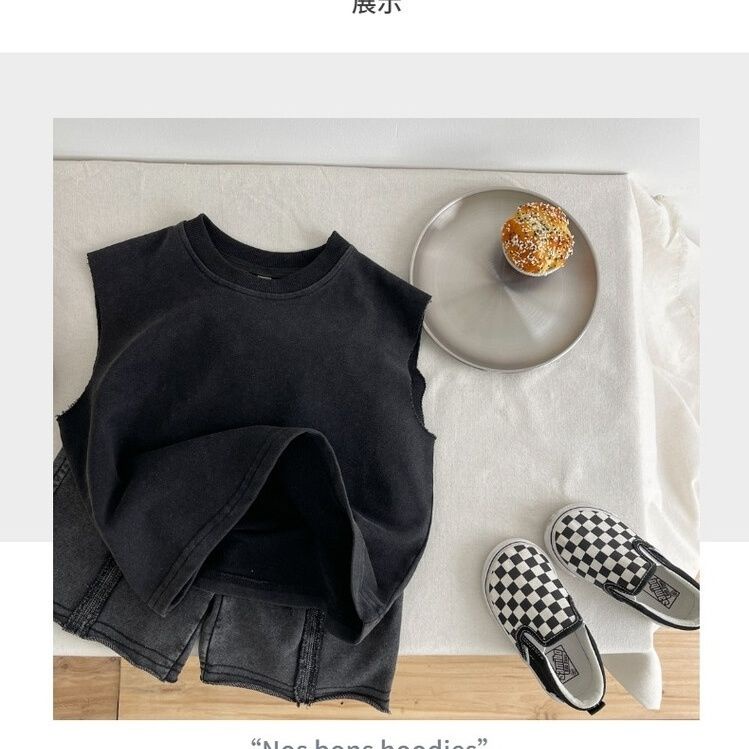 Áo Thun Ba Lỗ Màu Trơn Thoáng Khí Thoải Mái Thời Trang Mùa Hè Cho Bé Trai