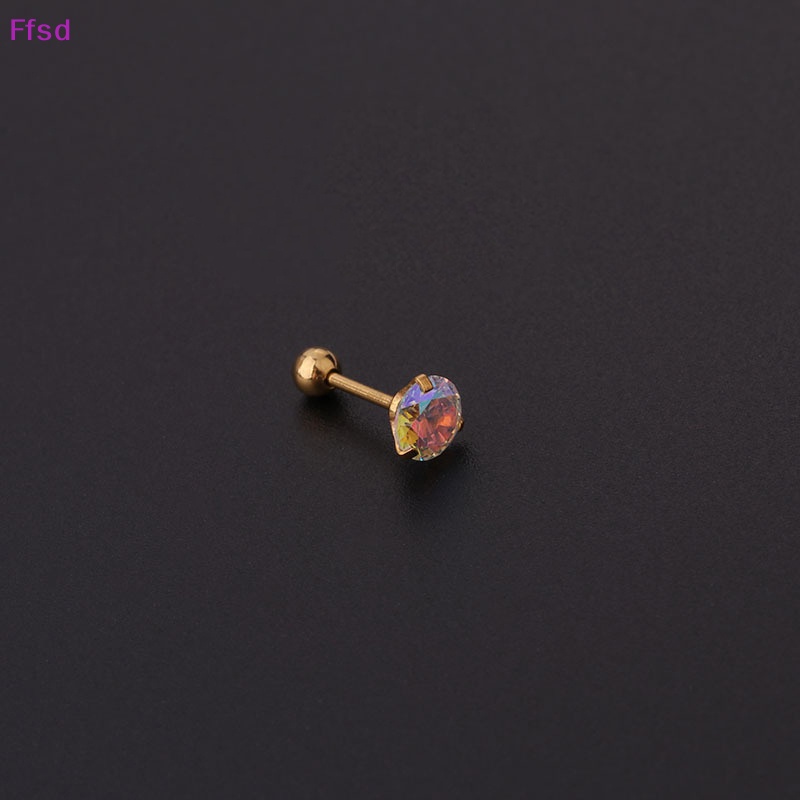 1 Khuyên Tai Xoắn Ốc Đính Đá Zircon Nhiều Màu Cho Nữ