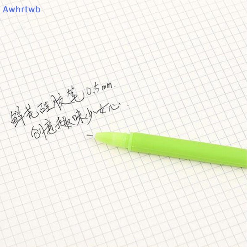 Awhrtwb Bút Bi Silicon Mềm Hình Bông Hoa Màu Sắc Ngẫu Nhiên Dễ Thương Mới