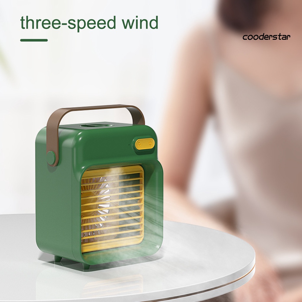Quạt Điều Hòa Không Khí Để Bàn 3 Tốc Độ 2400mAh Có Thể Sạc Lại Phong Cách Retro