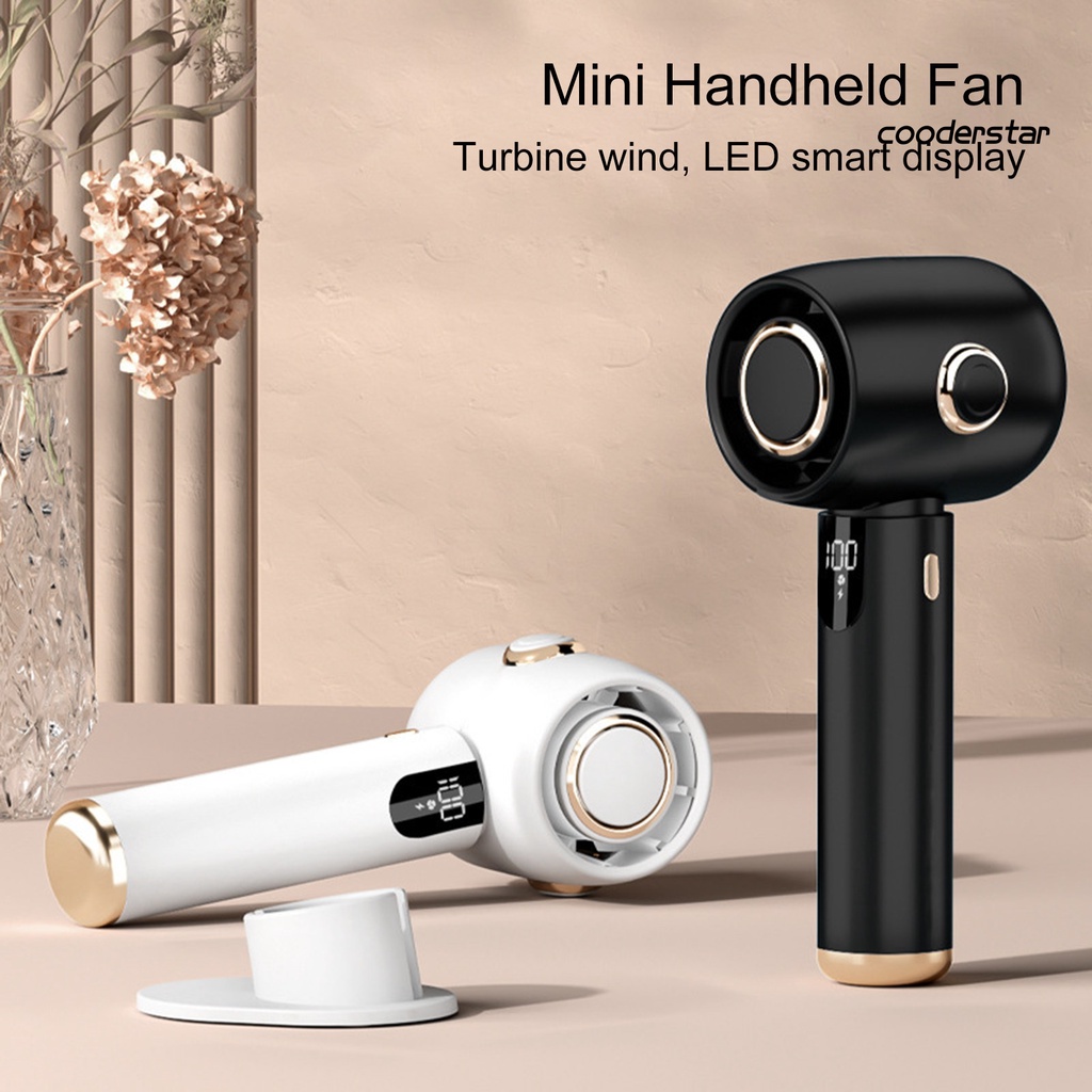 Quạt Điện Cầm Tay Không Cánh Tần Số Thấp Với 5 Chế Độ Điều Chỉnh Tiếng Ồn Có Đèn LED Hiển Thị Điện Áp