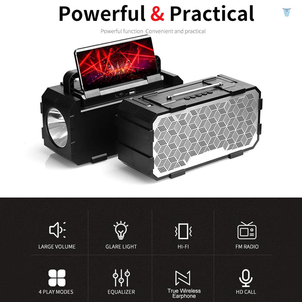 Loa Bluetooth 5.0 J831 Không Dây Có Đèn Pin Hỗ Trợ AUX TF Cổng USB Cho Hoạt Động Ngoài Trời