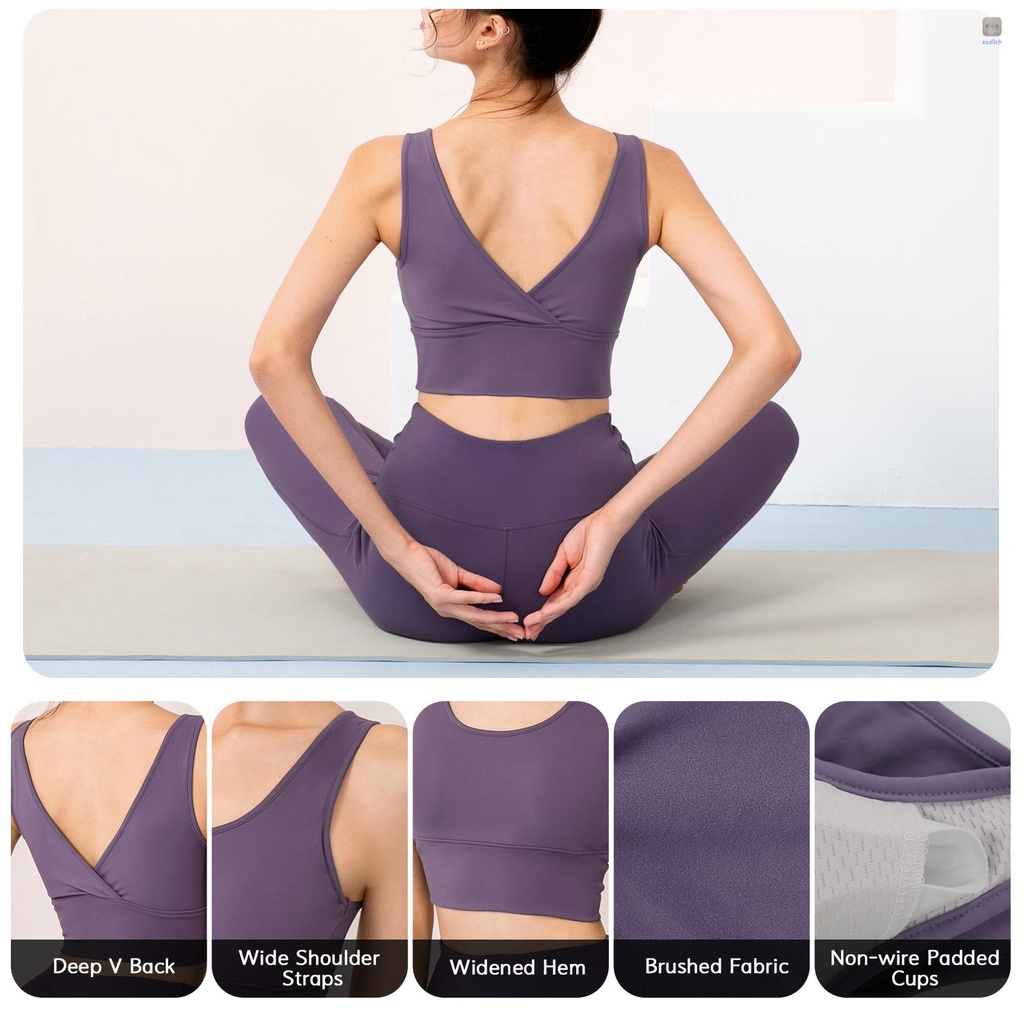 Áo Ngực Thể Thao Nữ Không Gọng Cổ Chữ V Sâu Dây Chéo Lưng Gợi Cảm