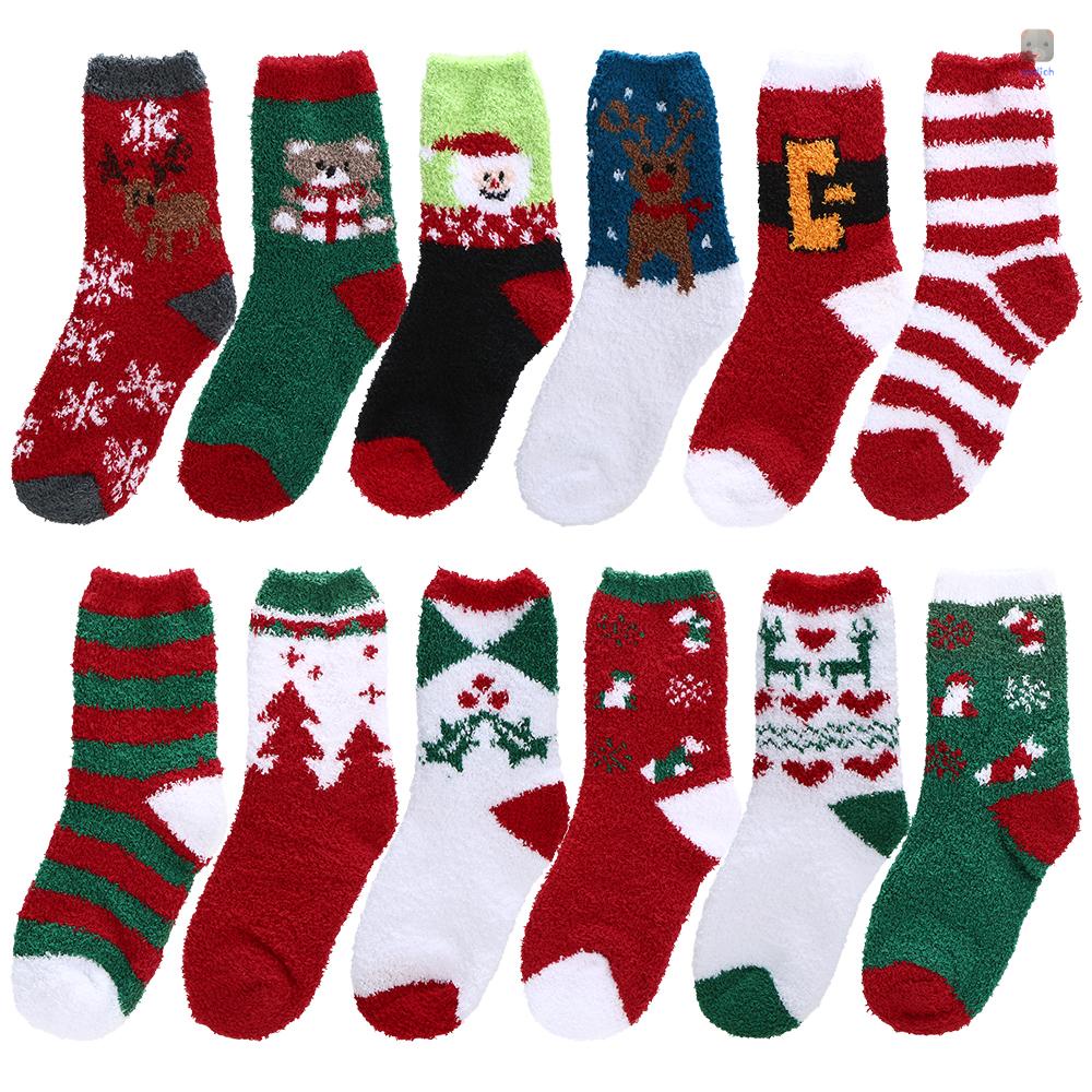 Vớ Cổ Cao Họa Tiết Giáng Sinh Nhiều Màu Sắc Ấm Áp Thời Trang Mùa Đông Cho Người Lớn