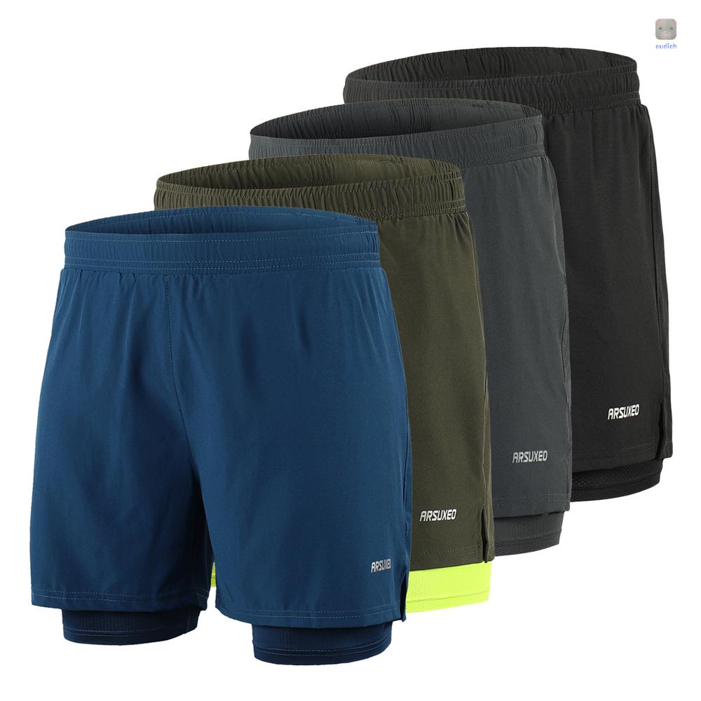 Quần ngắn đi xe đạp 2 Trong 1 Thoáng Khí Mau Khô Cho Nam