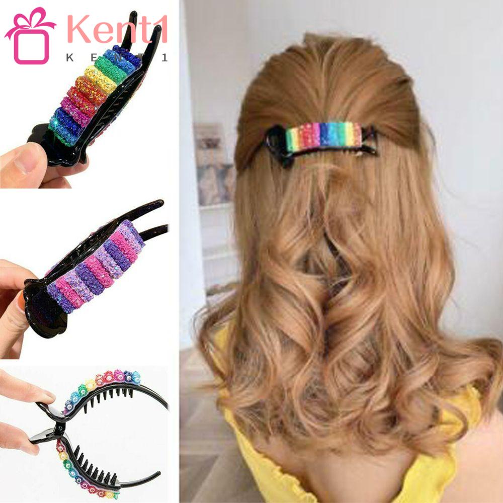 Kẹp Tóc Càng Cua Đính Kim Sa Màu Kẹo Ngọt Thời Trang Hiệu Kat1