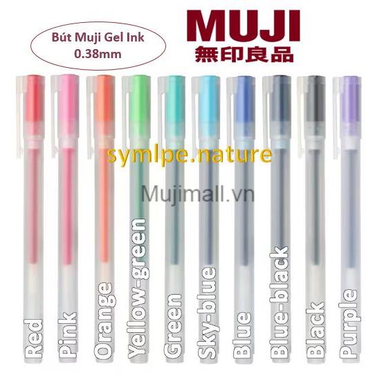 Bút Muji Gel có nắp 0.38mm Đủ Màu Muji chính Hãng