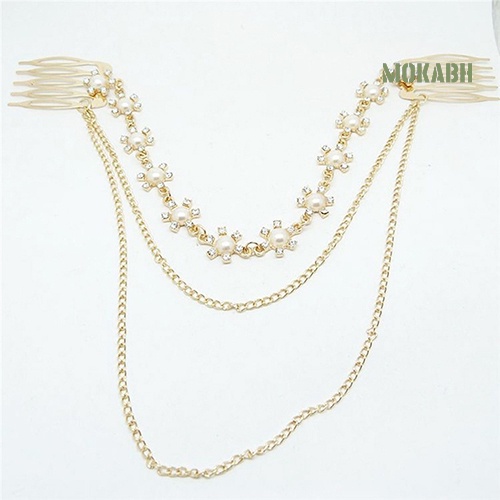 Lược Cài Tóc Dạng Chuỗi Hạt Phối Tua Rua Thời Trang Cho Nữ