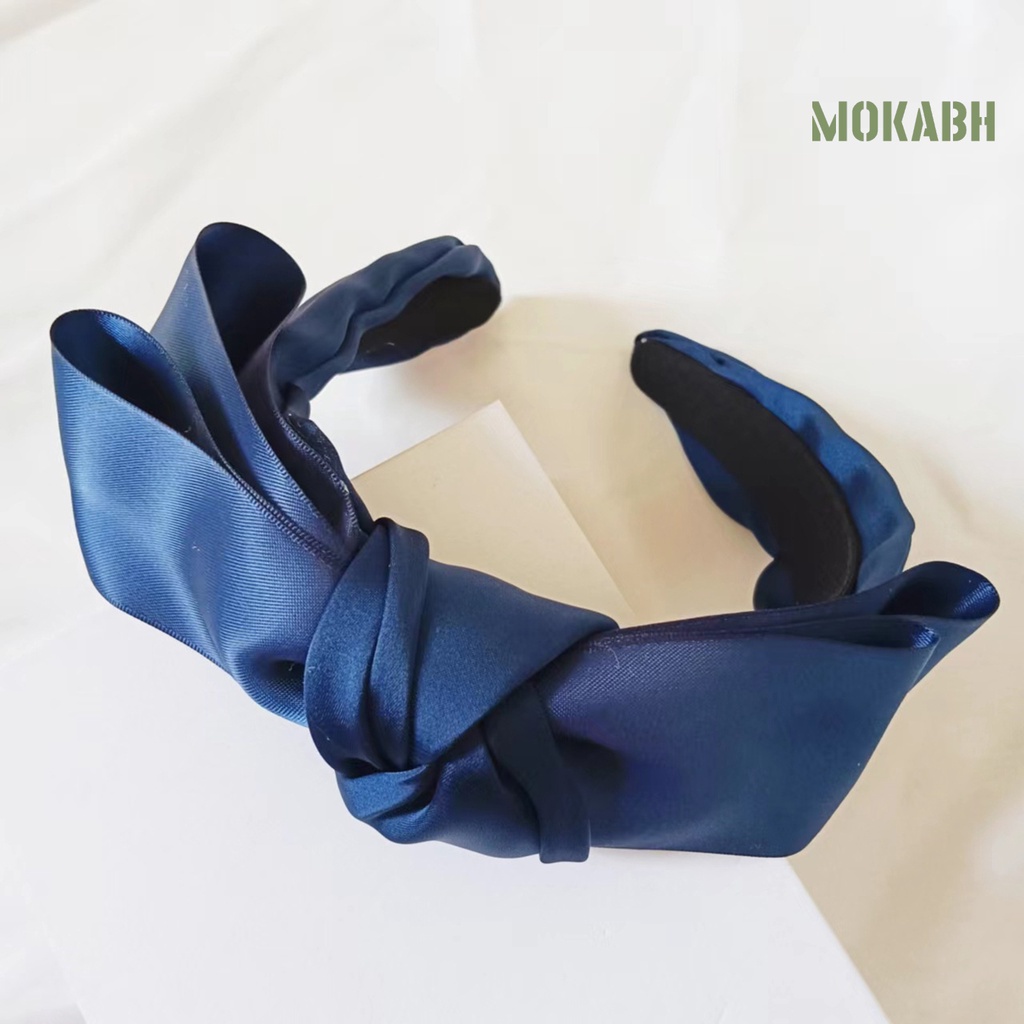 [Mok Abh] Băng Đô Nơ Cài Tóc Bằng Vải Satin Chống Vỡ Dễ Phối Đồ Thời Trang Đẹp Mắt