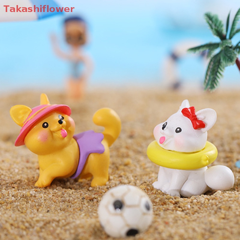 Mô Hình Chú Chó Bãi Biển Mini Bằng Nhựa Resin Dễ Thương Dùng Trang Trí Nhà Búp Bê