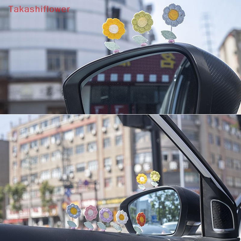 (Takashiflower) Hoa Đan Móc Thủ Công Đầu Lắc Mini Trang Trí Nội Thất Xe Hơi
