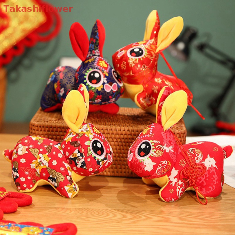 Thỏ Nhồi Bông 12 / 15cm 2023 Phong Cách Trung Hoa Hoạt Hình Xinh Xắn