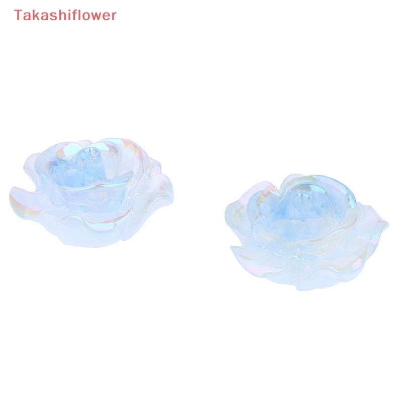 Set 2 Mô Hình Hoa Hồng Dạ Quang Mini Bằng Nhựa Resin Trang Trí Sân Vườn DIY