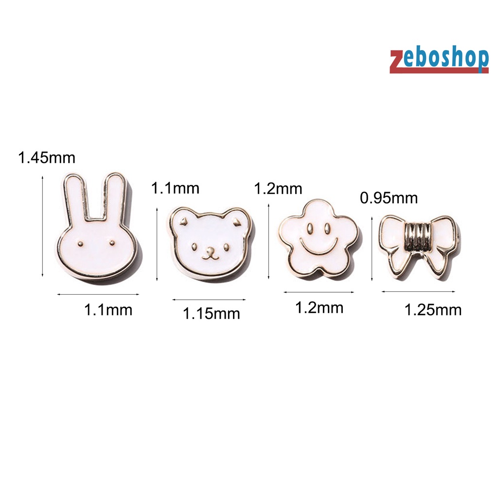 Bộ 5 Phụ Kiện Trang Trí Móng Tay Hình Gấu Hoạt Hình Bằng Hợp Kim Chống Rỉ Sét DIY