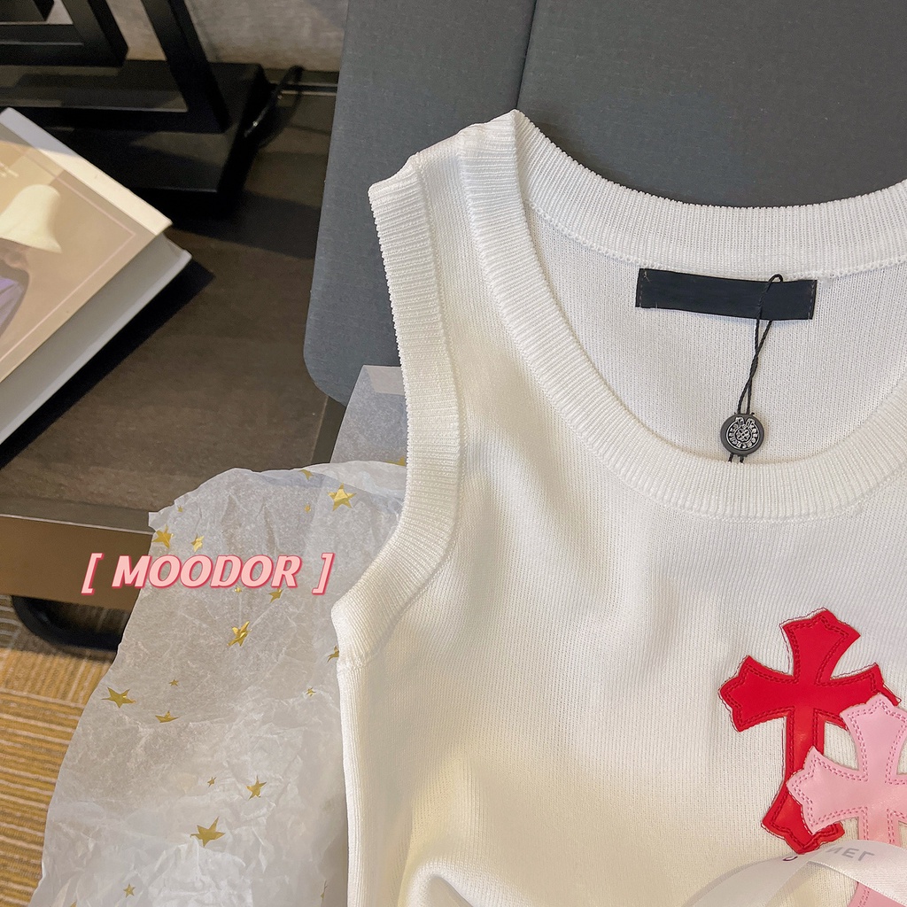 Áo Dệt Kim Hai Dây Màu Trắng Thời Trang Mùa Hè Cho Nữ