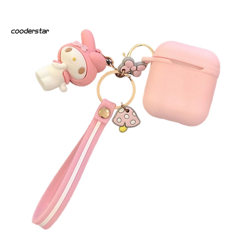 Vỏ Bảo Vệ Hộp Sạc Tai Nghe Bluetooth AirPods Bằng Silicon Mềm Hình Động Vật Dễ Thương Chống Sốc Kèm Móc Khóa Tiện Dụng