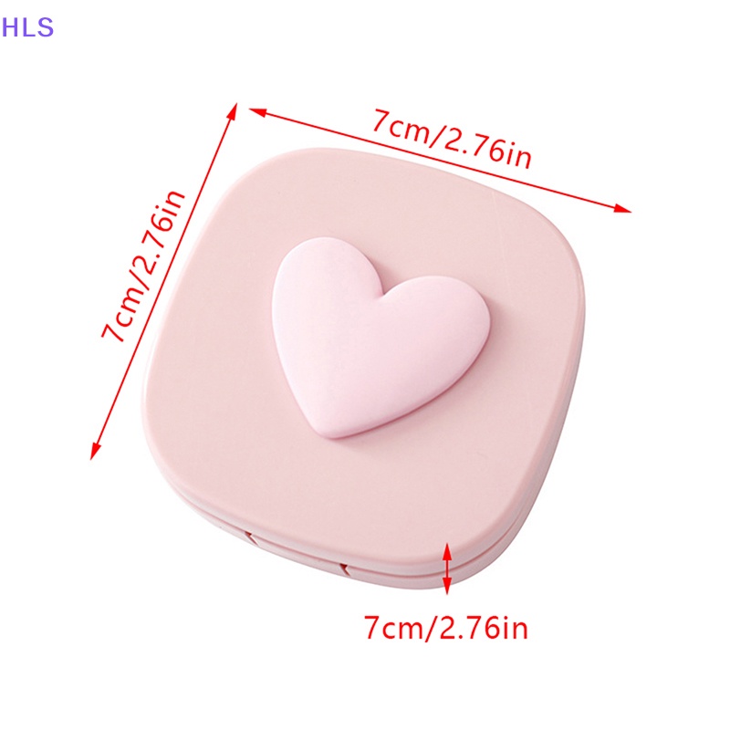 [HLS] Hộp Đựng Kính Áp Tròng Hình Vuông Trái Tim Màu Macaron Có Gương Dễ Mang Theo Khi Đi Du Lịch