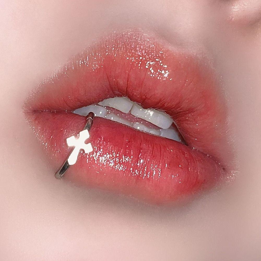Mkeb Khuyên Xỏ Cơ Thể Bằng Bạc y2k Hình Trái Tim Môi Phong Cách punk Thời Trang Cho Nữ