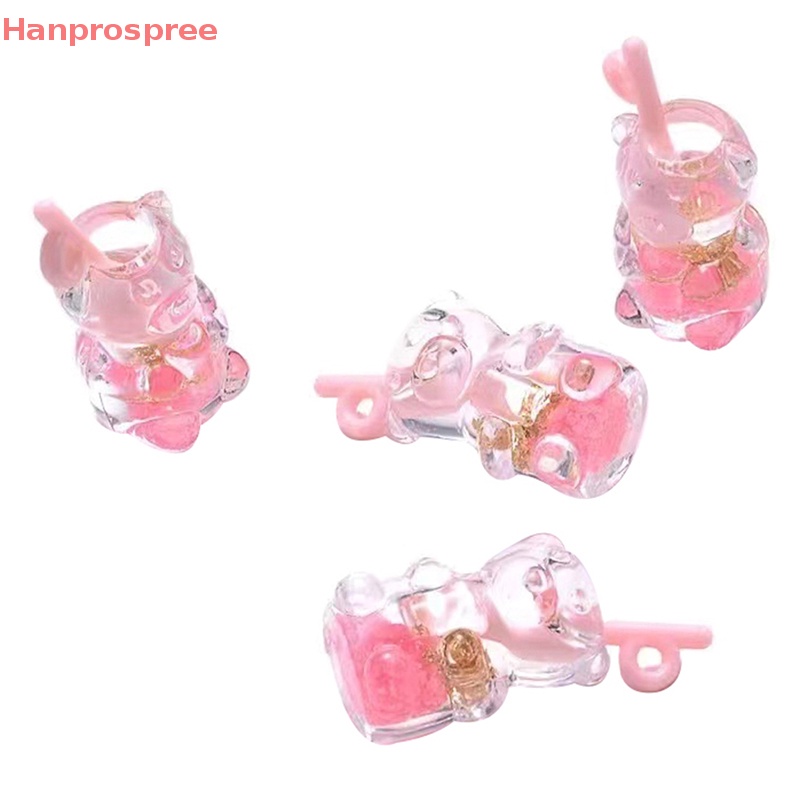 Bộ 5 Đồ trang trí Chú Gấu Bằng Nhựa Trong Suốt Phát Quang Trang Trí Tiểu Cảnh DIY