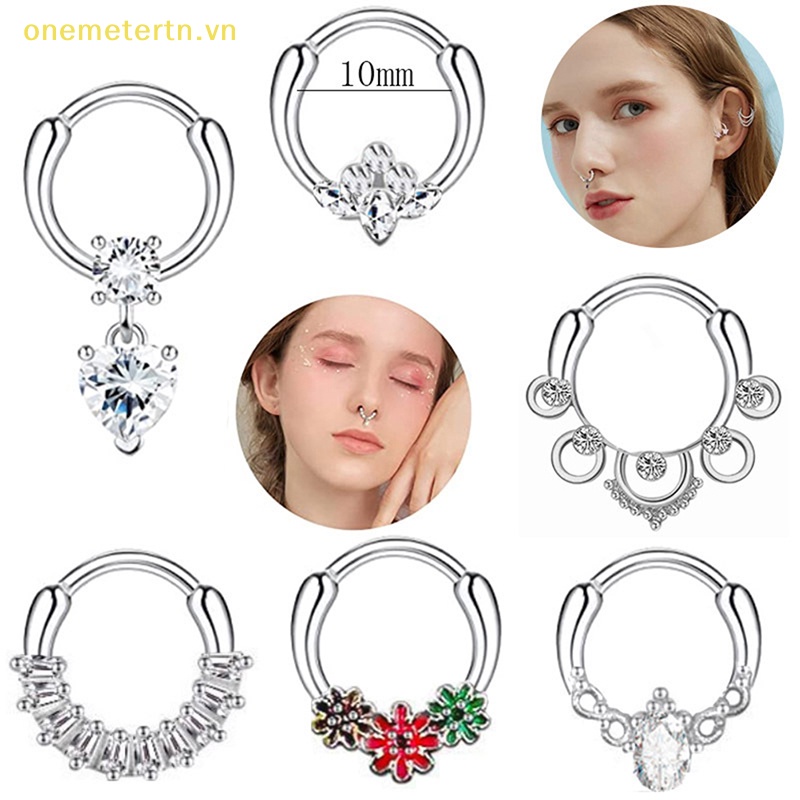 1 Khuyên Mũi / Môi / Tai Hình Xoắn Ốc Họa Tiết Hoa Thời Trang Cho Nam Và Nữ