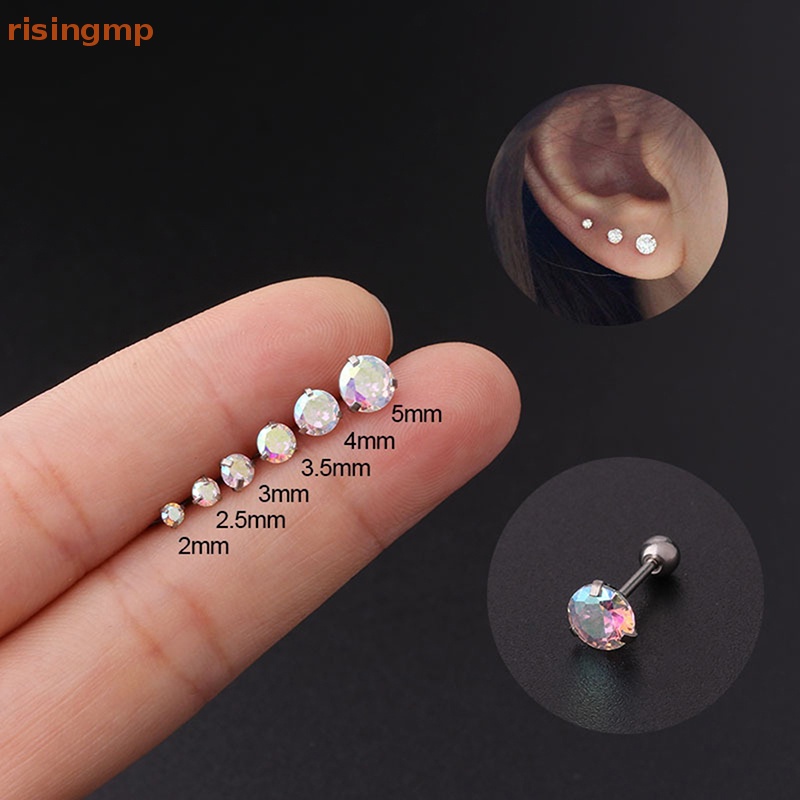 1 Đôi Khuyên Tai Xoắn Ốc Đính Đá Zircon Nhiều Màu Cho Nữ