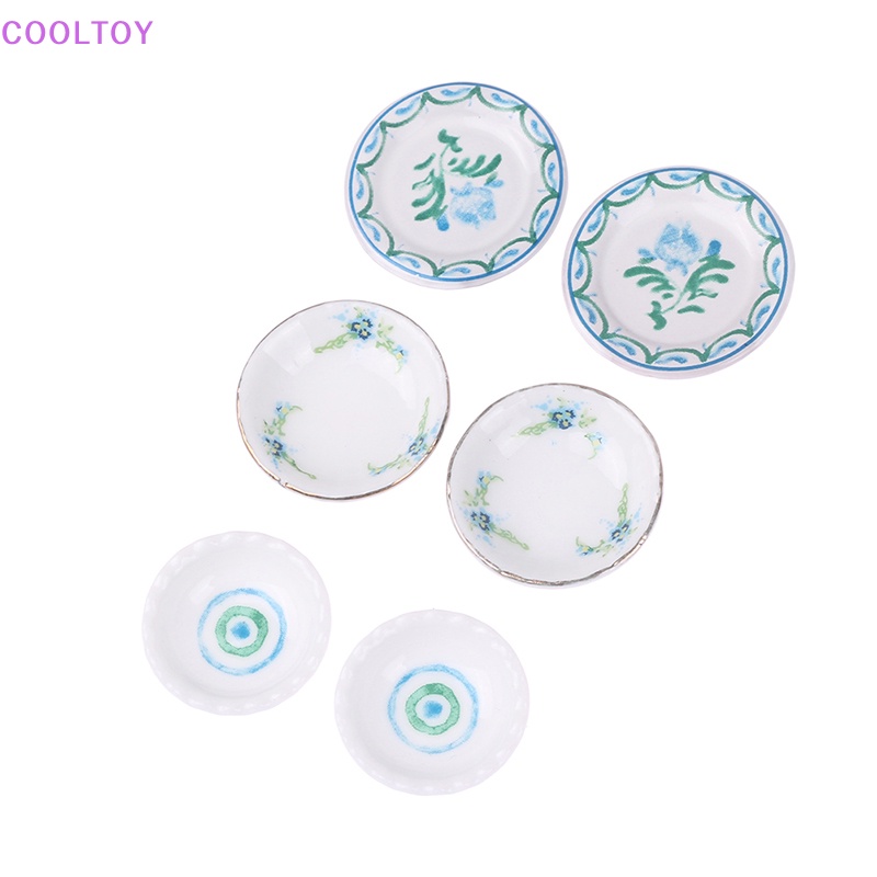 Set 2 Đĩa Đựng Thức Ăn Tỉ Lệ 1: 12 Dùng Trang Trí Nhà Búp Bê